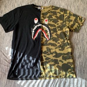 Bape Half Camo Shark Tee